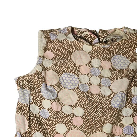 Vtg Handmade Romper Short Sleeveless Zip Back Bubble Gum Dots Wide Leg 70s - Picture 2 of 9